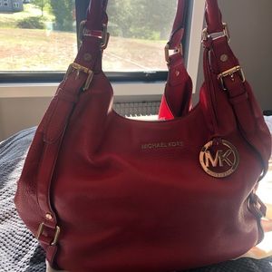 Michael Kors Red Leather Shoulder Bag